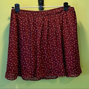 Burgundy Navy Floral Old Navy Flounce Mini Skirt